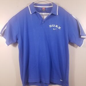 Nike Polo Shirt Duke Blue Devils Men's LARGE Blue Short Sleeve Golf